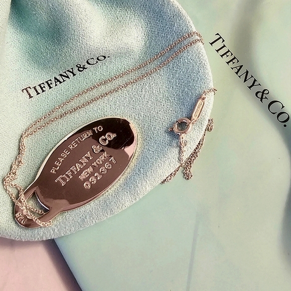Tiffany & Co. Jewelry - Tiffany & Co. Please Return To Tiffany Vintage 925 Oval Tag Pendant Necklace
